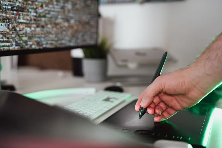 A close-up view of a laptop displaying a search engine page.